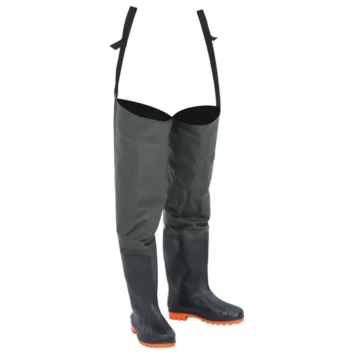 vidaXL Botas altas de agua de pesca verde oscuro talla 41