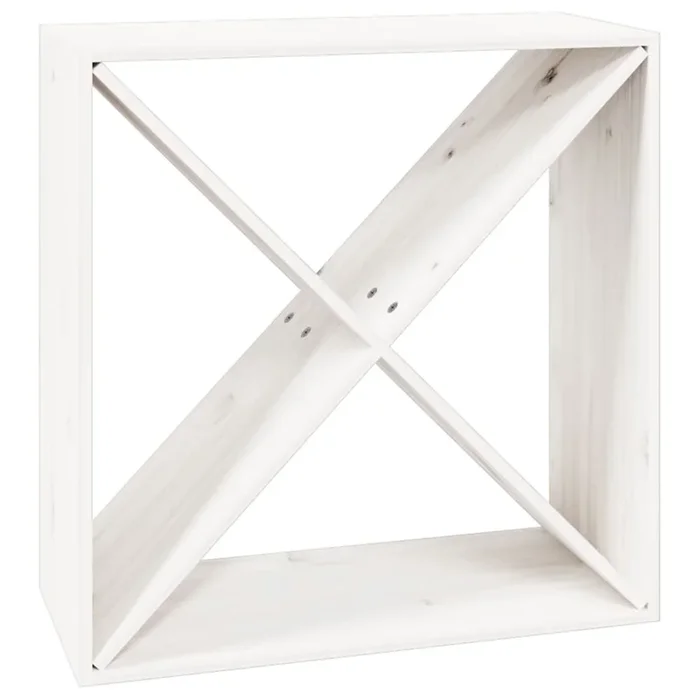 vidaXL Botellero de madera maciza de pino blanco 62x25x62 cm (2)