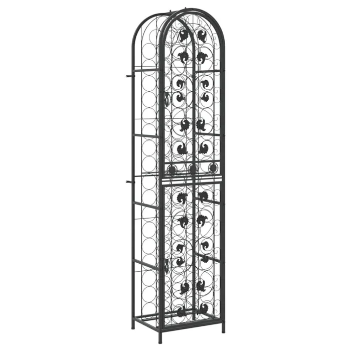 vidaXL Botellero para 73 botellas hierro forjado negro 45x36x200 cm