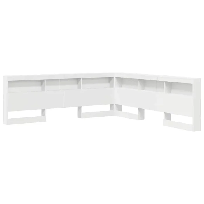 vidaXL Cabecera de almacenamiento Blanco 200 cm Madera contrachapada