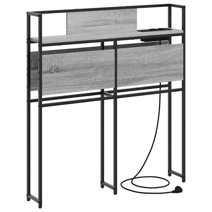 vidaXL Cabecera de almacenamiento con estante Gris sonoma 75 cm (2)