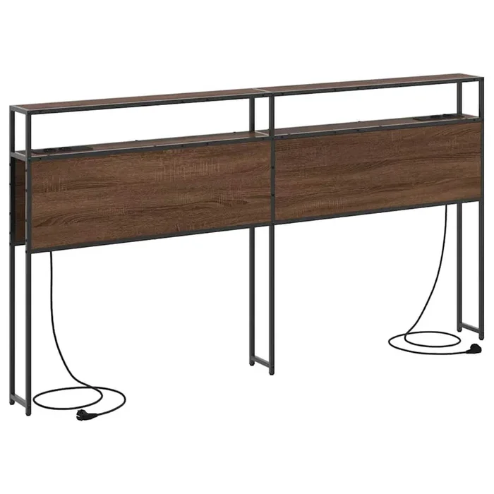 vidaXL Cabecera de almacenamiento con estante Marrón roble 180 cm