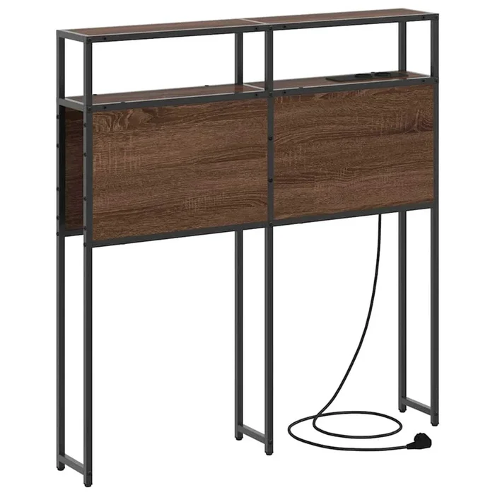 vidaXL Cabecera de almacenamiento con estante Marrón roble 75 cm