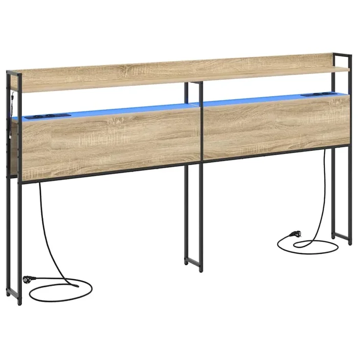 vidaXL Cabecero con estante Roble Sonoma 200 cm Madera contrachapada