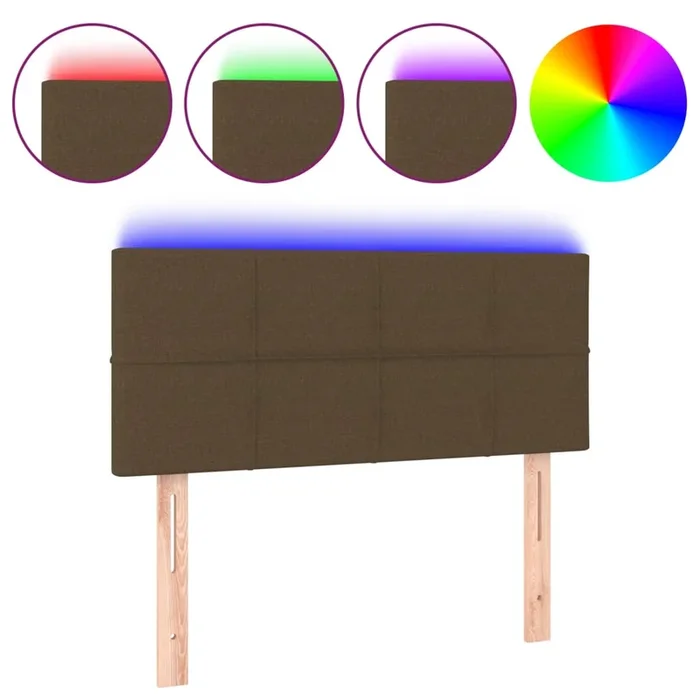 vidaXL Cabecero con LED de tela marrón oscuro 80x5x78/88 cm (3)