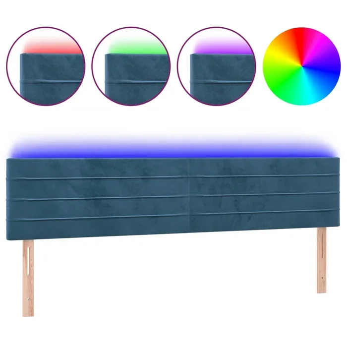 vidaXL Cabecero con LED de terciopelo marrón oscuro 160x5x78/88 cm (2)