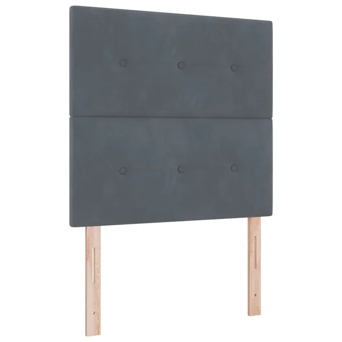 vidaXL Cabecero con luces de tiras LED Gris 100 cm Terciopelo (3)