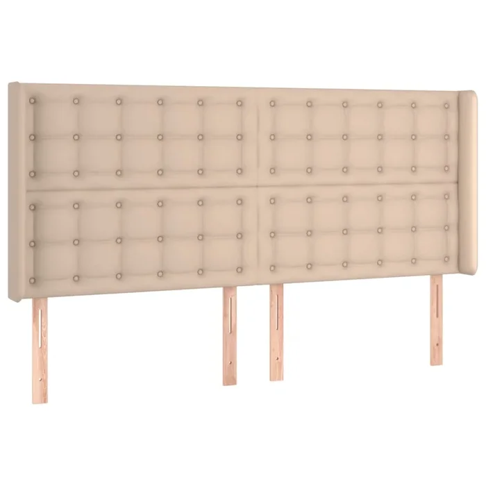 vidaXL Cabecero con orejas cuero sintético capuchino 203x16x118/128 cm