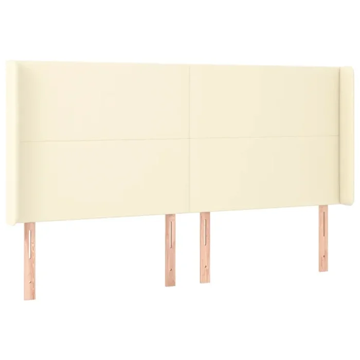 vidaXL Cabecero con orejas cuero sintético crema 163x16x118/128cm