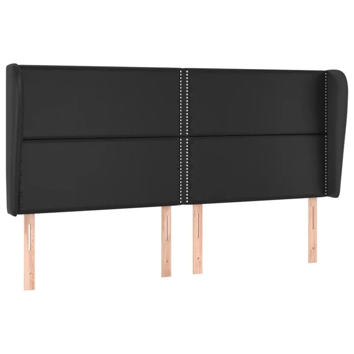 vidaXL Cabecero con orejas cuero sintético negro 183x23x118/128cm