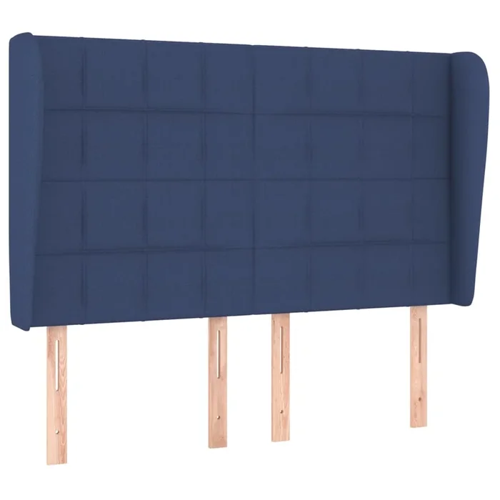 vidaXL Cabecero con orejas de tela azul 147x23x118/128 cm (5)