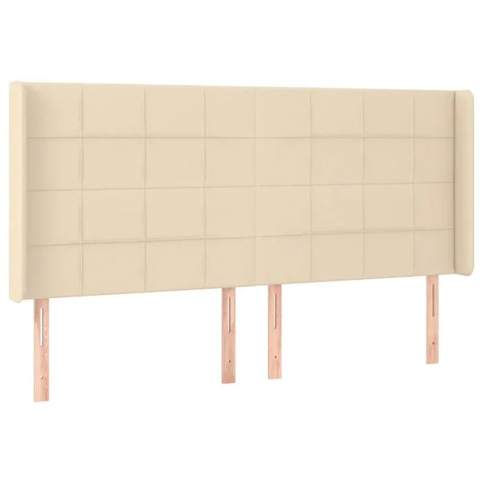 vidaXL Cabecero con orejas de tela color crema 183x16x118/128 cm (2)