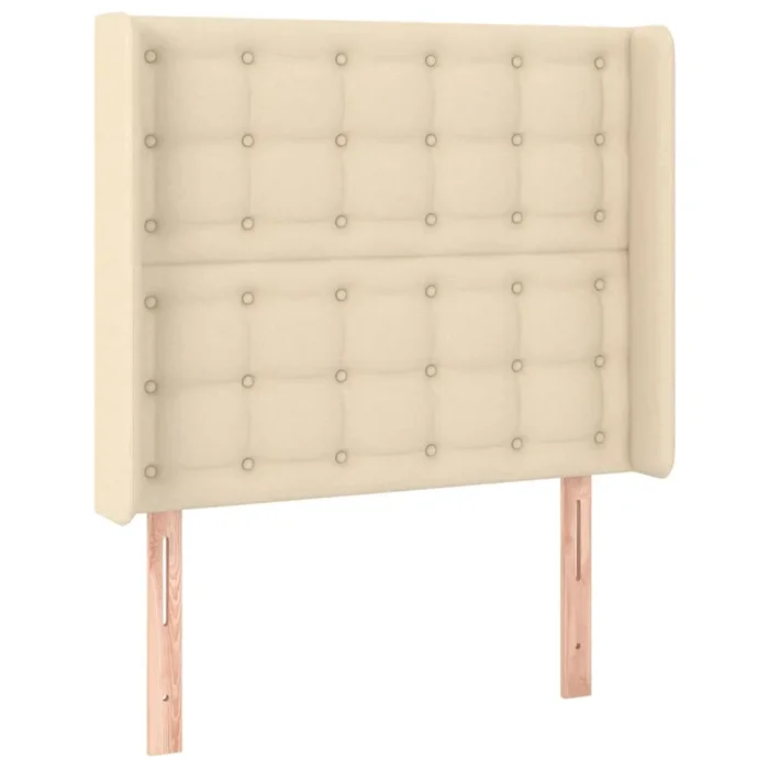 vidaXL Cabecero con orejas de tela color crema 83x16x118/128 cm (3)