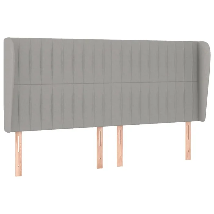 vidaXL Cabecero con orejas de tela gris claro 203x23x118/128 cm (2)