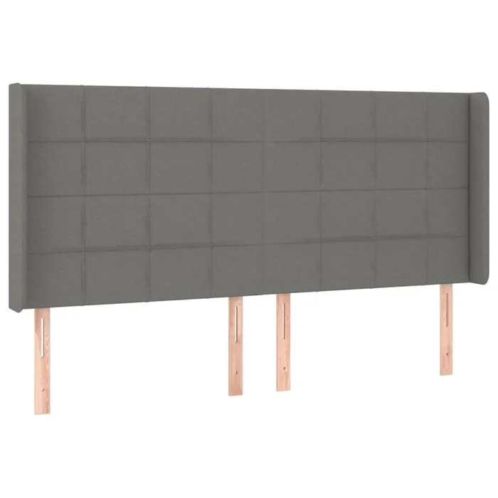 vidaXL Cabecero con orejas de tela gris oscuro 163x16x118/128 cm (3)