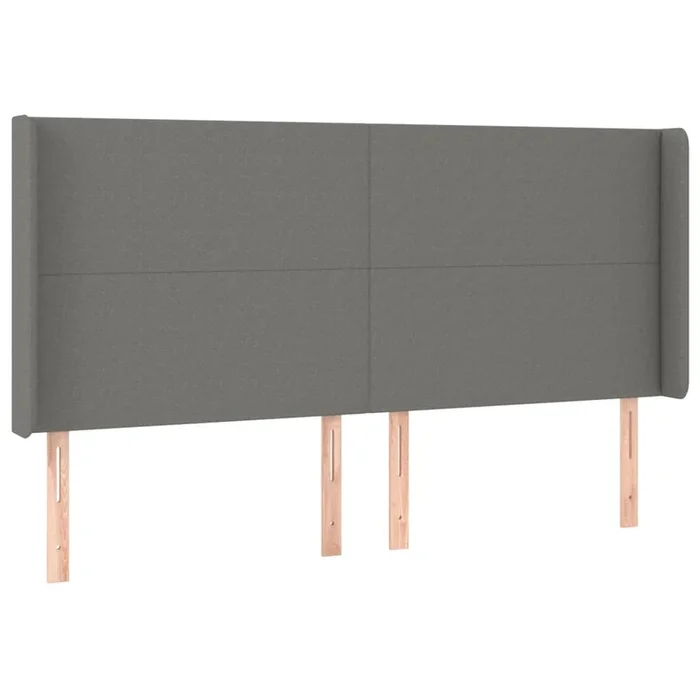 vidaXL Cabecero con orejas de tela gris oscuro 163x16x118/128 cm (5)