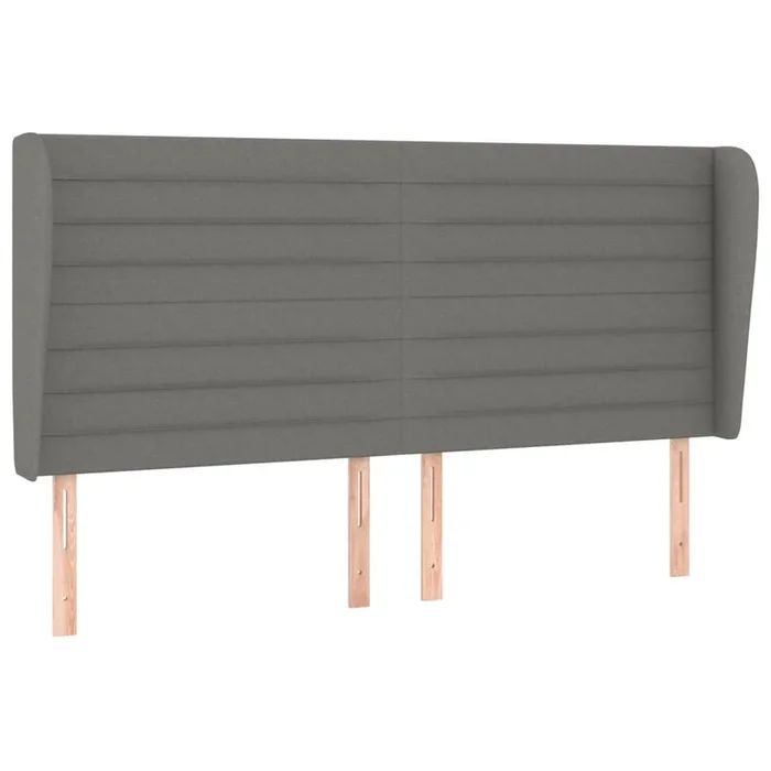 vidaXL Cabecero con orejas de tela gris oscuro 163x23x118/128 cm (7)