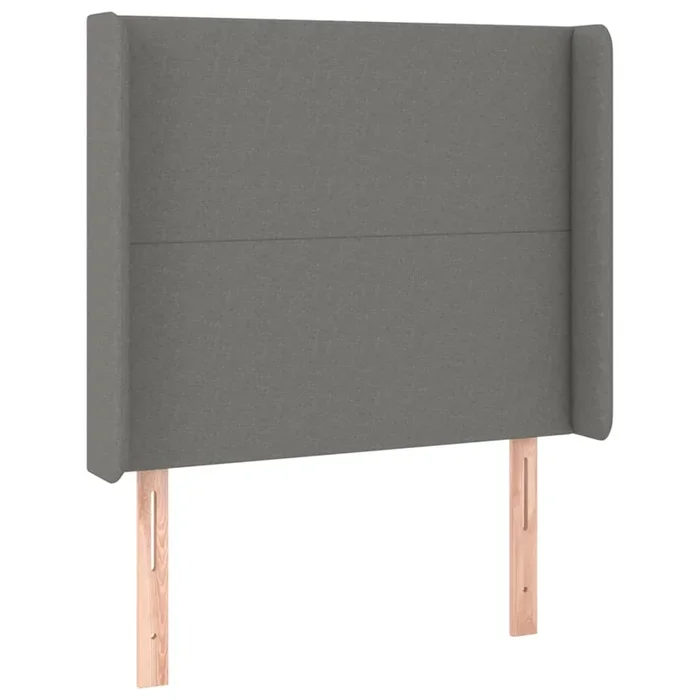 vidaXL Cabecero con orejas de tela gris oscuro 83x16x118/128 cm (5)