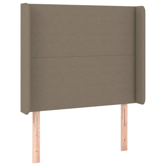 vidaXL Cabecero con orejas de tela gris taupe 103x16x118/128 cm (4)