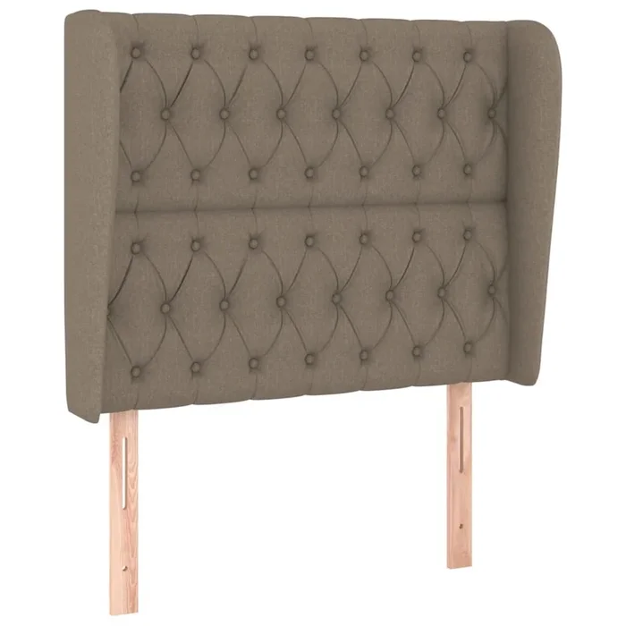 vidaXL Cabecero con orejas de tela gris taupe 103x23x118/128 cm (7)