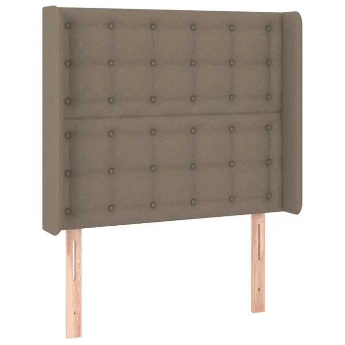 vidaXL Cabecero con orejas de tela gris taupe 83x16x118/128 cm (4)