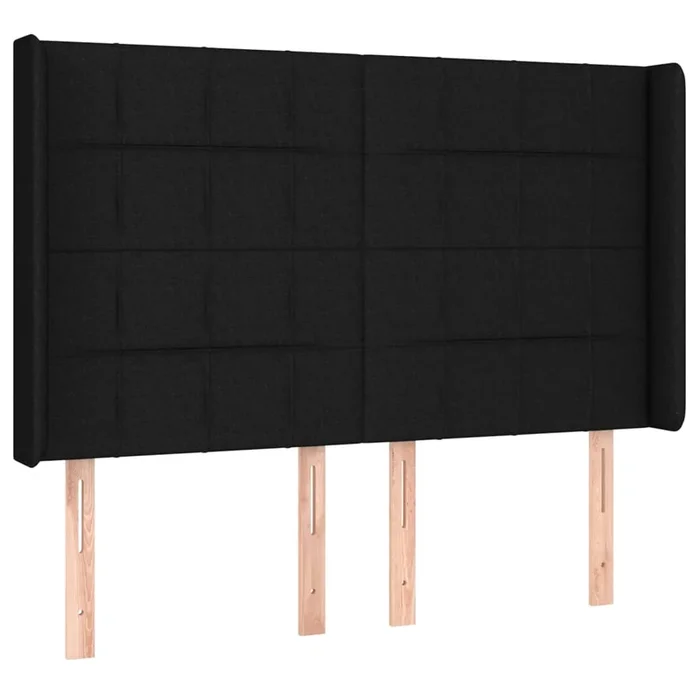 vidaXL Cabecero con orejas de tela negro 147x16x118/128 cm (3)