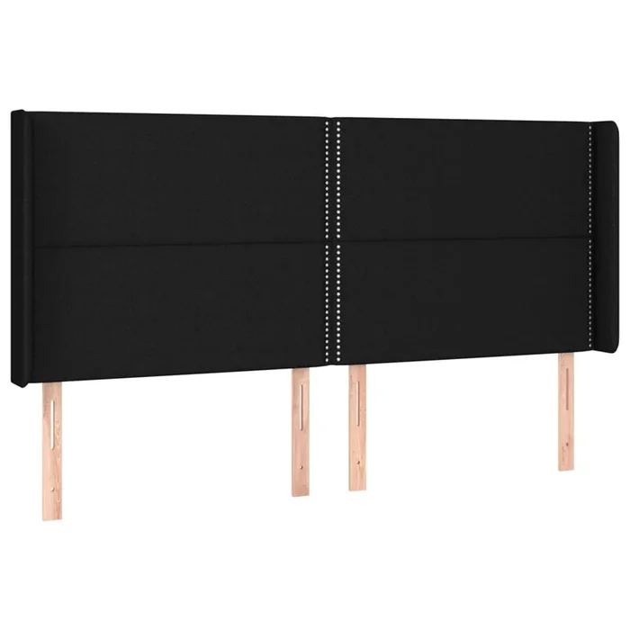 vidaXL Cabecero con orejas de tela negro 163x16x118/128 cm (5)
