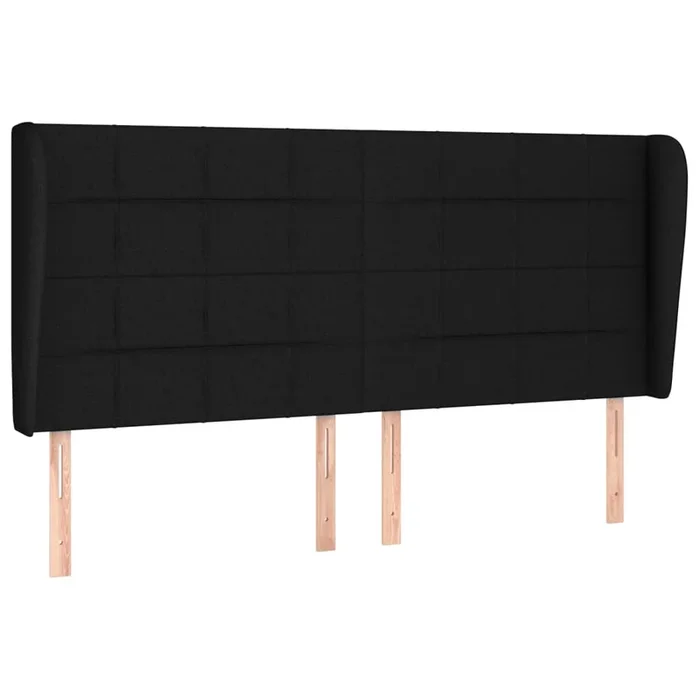 vidaXL Cabecero con orejas de tela negro 183x23x118/128 cm (6)