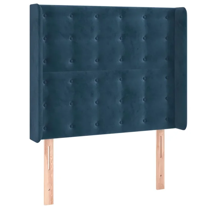 vidaXL Cabecero con orejas de terciopelo azul oscuro 83x16x118/128 cm (3)