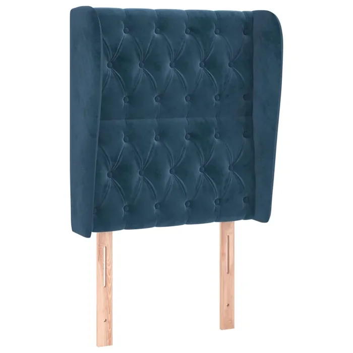 vidaXL Cabecero con orejas de terciopelo azul oscuro 83x23x118/128 cm (4)