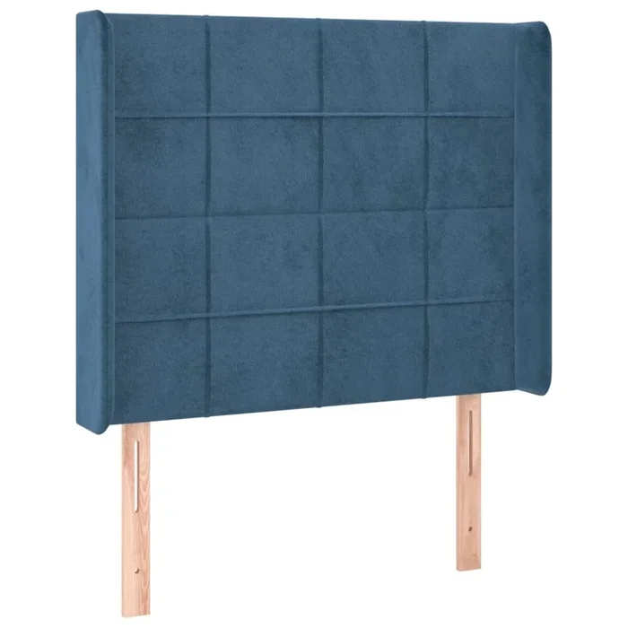 vidaXL Cabecero con orejas de terciopelo azul oscuro 93x16x118/128 cm (5)
