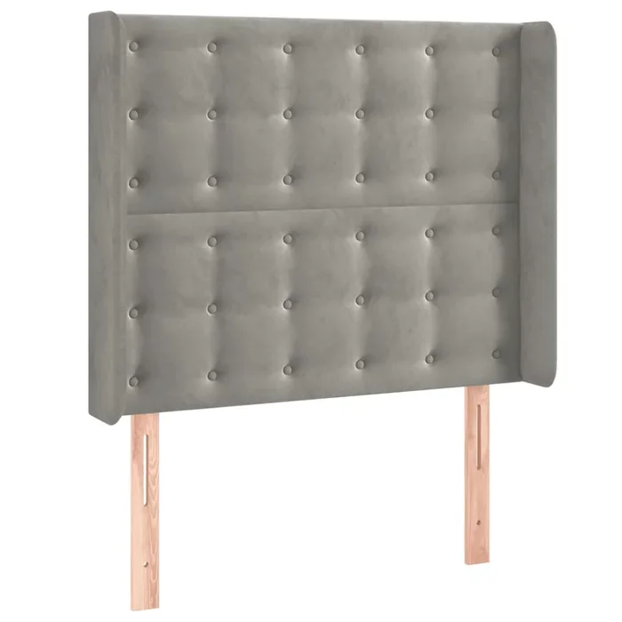 vidaXL Cabecero con orejas de terciopelo gris claro 83x16x118/128 cm (7)