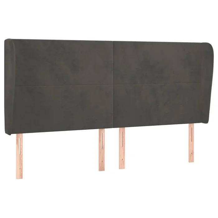 vidaXL Cabecero con orejas de terciopelo gris oscuro 183x23x118/128 cm (5)