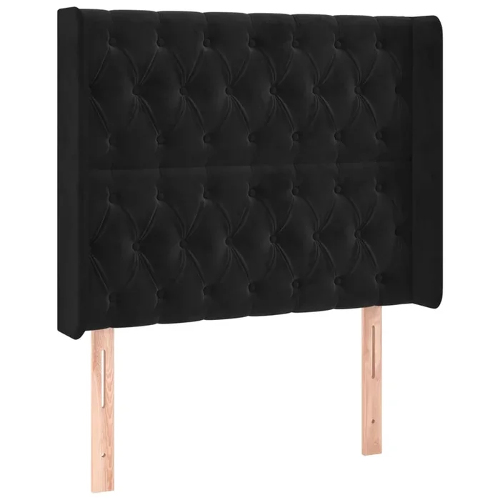 vidaXL Cabecero con orejas de terciopelo negro 103x16x118/128 cm (4)