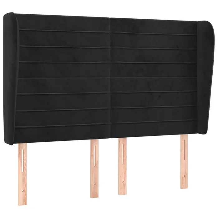 vidaXL Cabecero con orejas de terciopelo negro 147x23x118/128 cm (7)