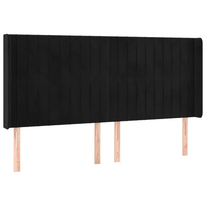 vidaXL Cabecero con orejas de terciopelo negro 163x16x118/128 cm (5)