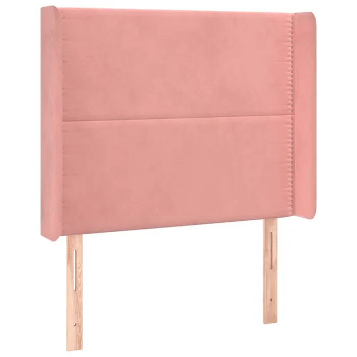vidaXL Cabecero con orejas de terciopelo rosa 83x16x118/128 cm (2)