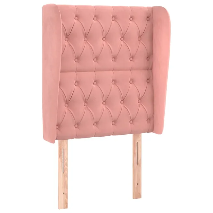 vidaXL Cabecero con orejas de terciopelo rosa 83x23x118/128 cm (4)
