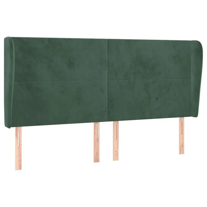 vidaXL Cabecero con orejas de terciopelo verde oscuro 183x23x118/128cm (3)