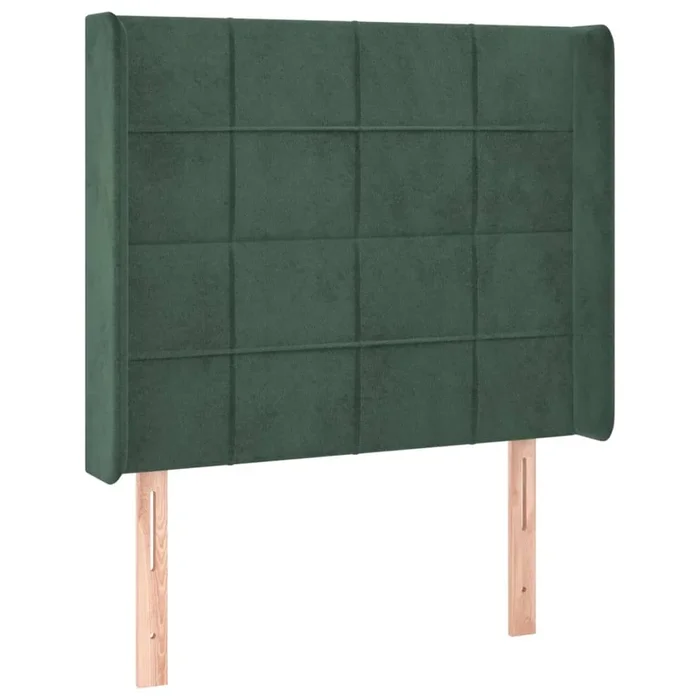 vidaXL Cabecero con orejas de terciopelo verde oscuro 83x16x118/128 cm (4)