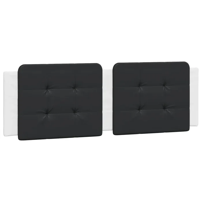 vidaXL Cabecero de cama acolchado Zadar cuero sintético negro blanco 160 cm