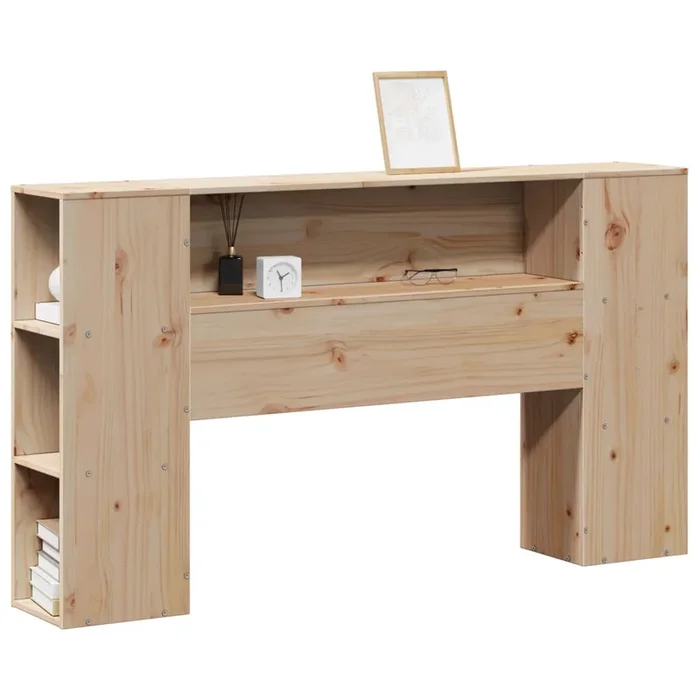 vidaXL Cabecero de cama con almacenaje madera maciza de pino 120 cm
