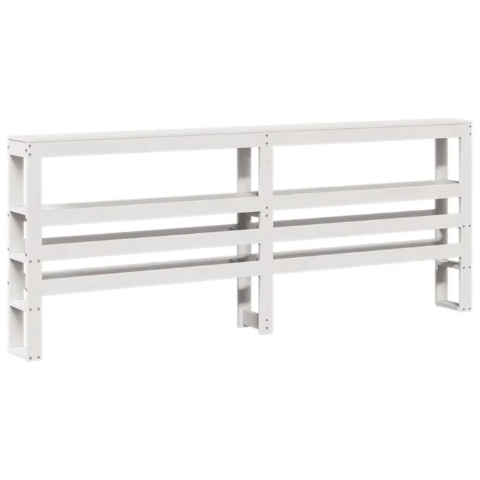vidaXL Cabecero de cama con estantes madera maciza pino blanco 180 cm (2)