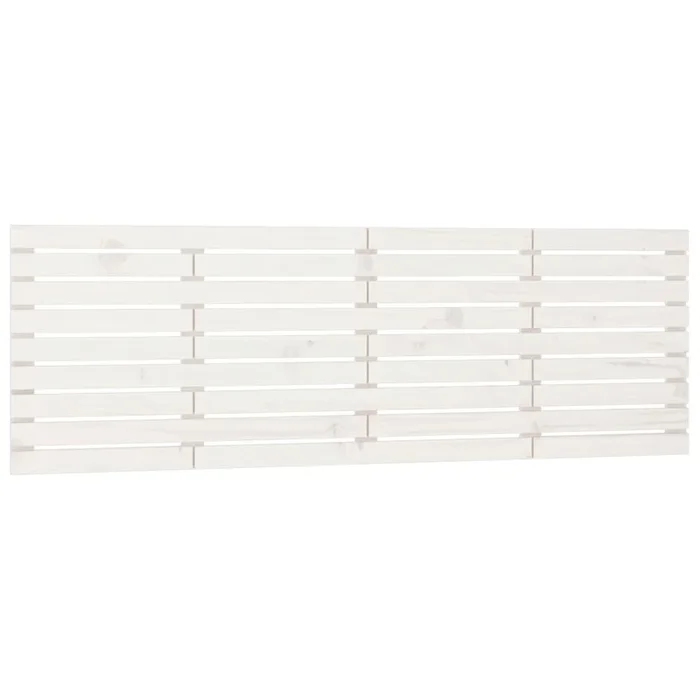 vidaXL Cabecero de cama de pared madera maciza pino blanco 206x3x63 cm