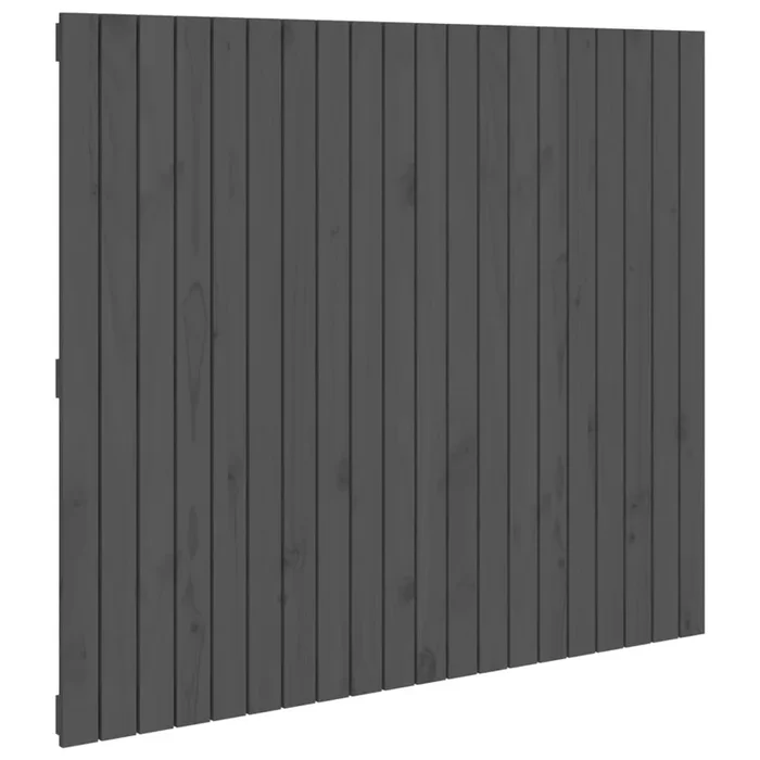 vidaXL Cabecero de cama de pared madera maciza pino gris 127,5x3x110cm