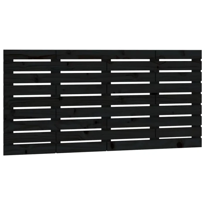 vidaXL Cabecero de cama de pared madera maciza pino negro 156x3x63 cm