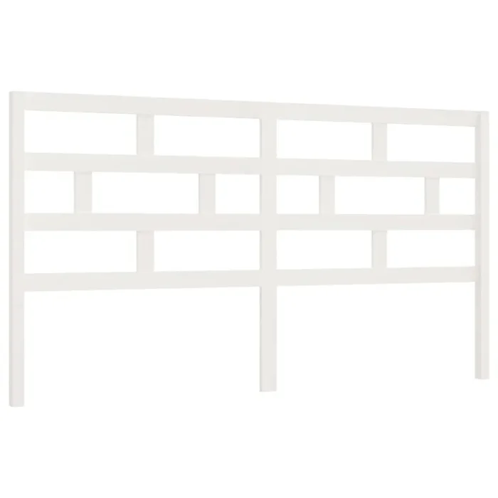 vidaXL Cabecero de cama madera maciza de pino blanco 206x4x100 cm (4)