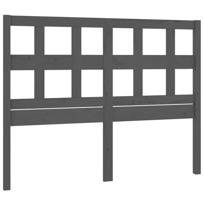 vidaXL Cabecero de cama madera maciza de pino gris 145,5x4x100 cm (2)