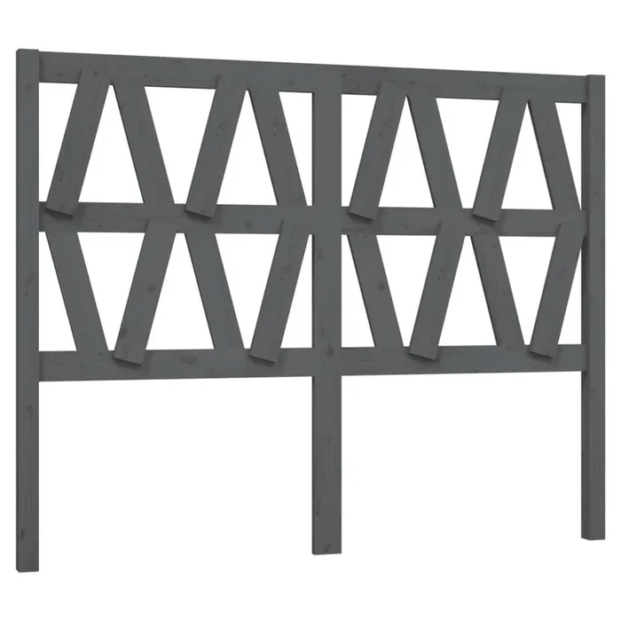vidaXL Cabecero de cama madera maciza de pino gris 146x4x100 cm (8)