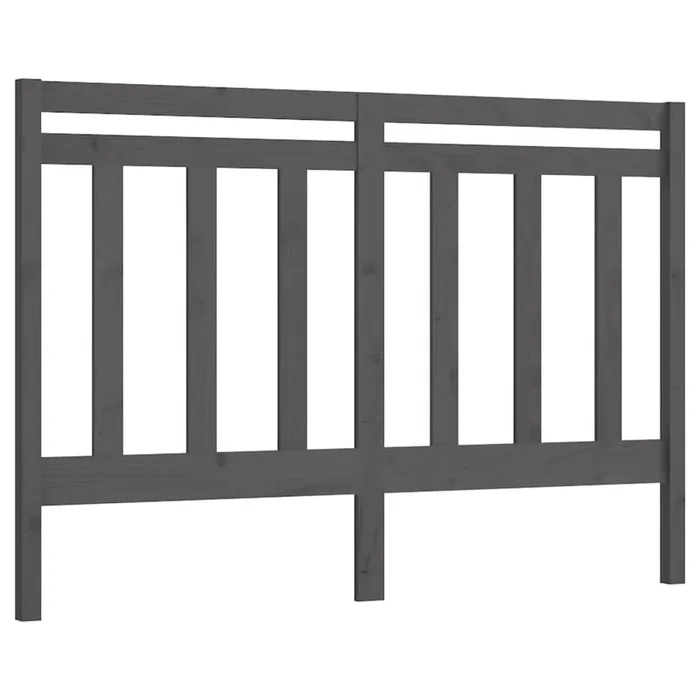 vidaXL Cabecero de cama madera maciza de pino gris 156x4x100 cm (6)